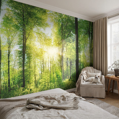 Nowoczesna fototapeta do salonu z motywem leśnej harmonii