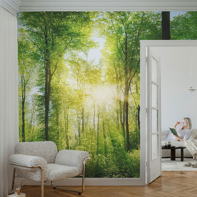 Nowoczesna fototapeta do salonu z motywem leśnej harmonii
