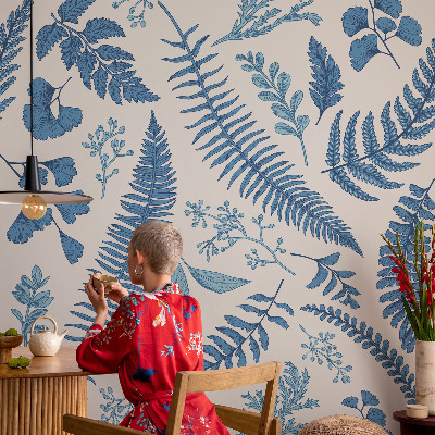 Nowoczesna fototapeta do salonu z botanicznym wzorem