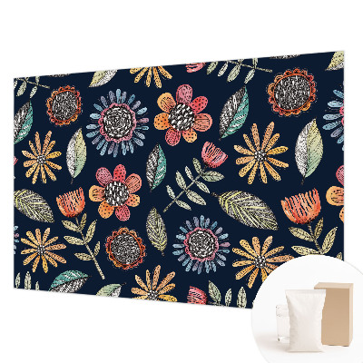 Nowoczesna fototapeta do salonu Kwiatowa mozaika