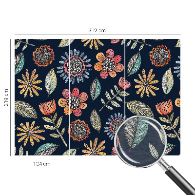 Nowoczesna fototapeta do salonu z motywem kwiatowej mozaiki