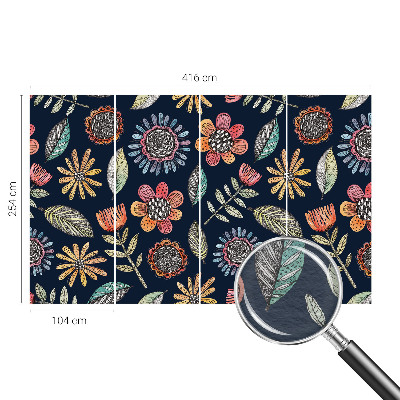 Nowoczesna fototapeta do salonu Kwiatowa mozaika