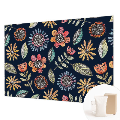 Nowoczesna fototapeta do salonu Kwiatowa mozaika