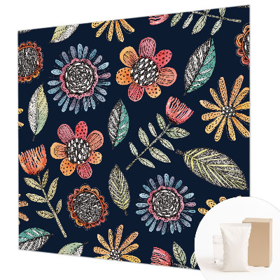 Nowoczesna fototapeta do salonu Kwiatowa mozaika