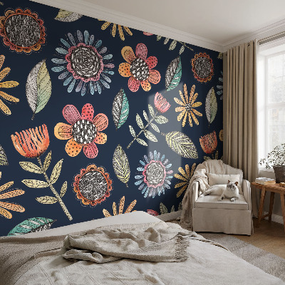 Nowoczesna fototapeta do salonu Kwiatowa mozaika