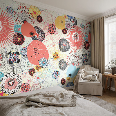 Fototapeta fizelinowa do sypialni Kolorowe kwiaty