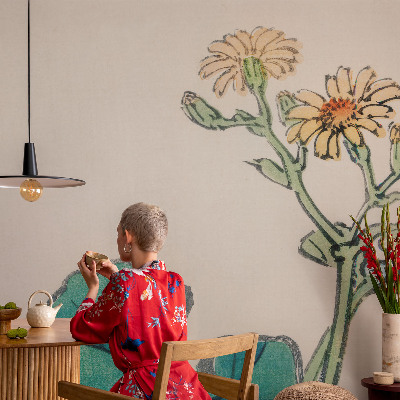 Fototapeta fizelinowa z nadrukiem Kwiat i liście