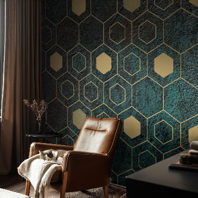 Tapeta fotograficzna fizelinowa z motywem geometrycznych heksagonów