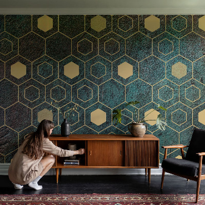 Tapeta fotograficzna fizelinowa z motywem geometrycznych heksagonów