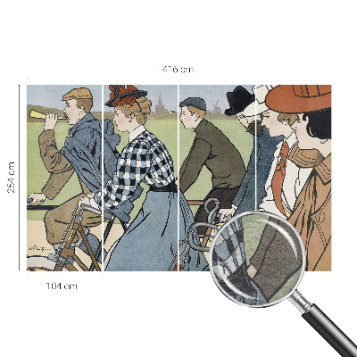 Nowoczesna fototapeta do salonu Rowerzyści vintage