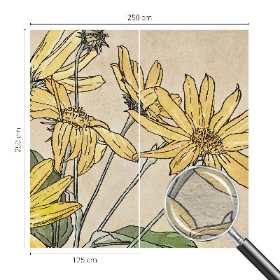 Tapeta fotograficzna z motywem kwiatów w akwarelowej stylistyce