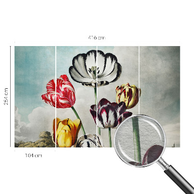 Tapeta fotograficzna fizelinowa z kolorowym motywem tulipanów