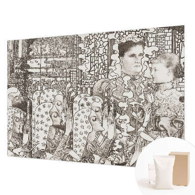 Nowoczesna fototapeta do salonu z motywem kwiatowych portretów