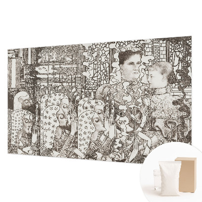 Nowoczesna fototapeta do salonu z motywem kwiatowych portretów