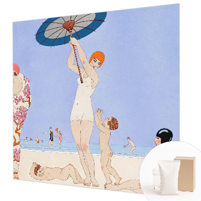 Nowoczesna fototapeta do salonu z motywem retro plaży
