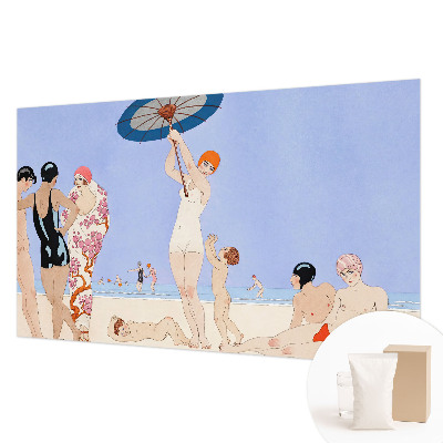 Nowoczesna fototapeta do salonu z motywem retro plaży
