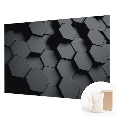 Fototapeta fizelinowa do sypialni Sześciokąty 3D