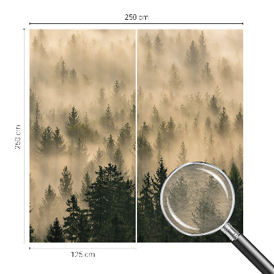 Nowoczesna fototapeta do salonu z motywem leśnej mgły