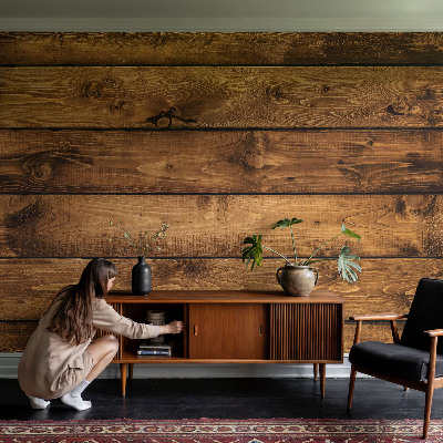 Nowoczesna fototapeta do salonu Drewniane deski