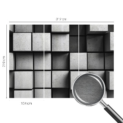 Fototapeta fizelinowa do sypialni z motywem geometrycznych sześcianów
