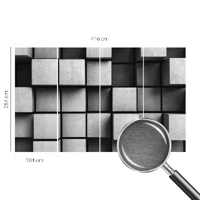 Fototapeta fizelinowa do sypialni z motywem geometrycznych sześcianów