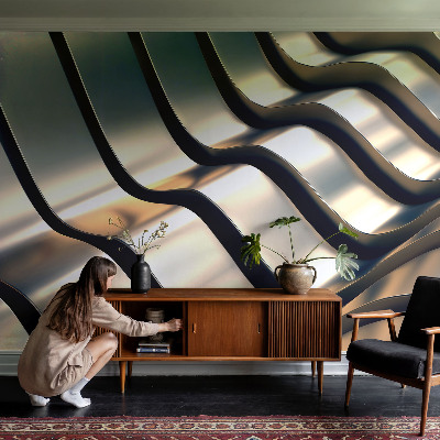 Nowoczesna fototapeta do salonu Nowoczesna fototapeta do salonu Metalowe fale