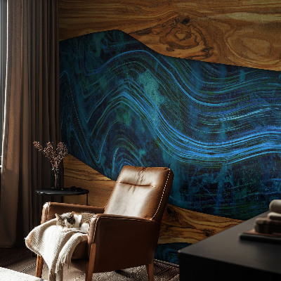 Tapeta fotograficzna fizelinowa Niebieskie drewno