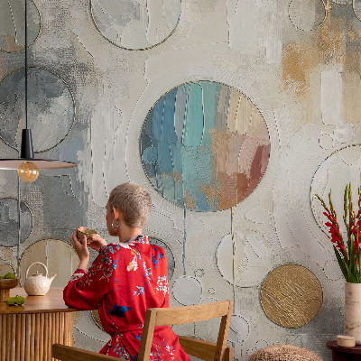 Tapeta fotograficzna fizelinowa z motywem geometrycznych kół