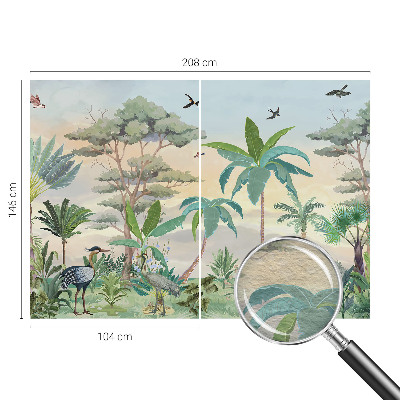 Fototapeta fizelinowa do sypialni z motywem egzotycznej flory