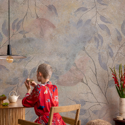 Nowoczesna fototapeta do salonu Abstrakcyjne liście