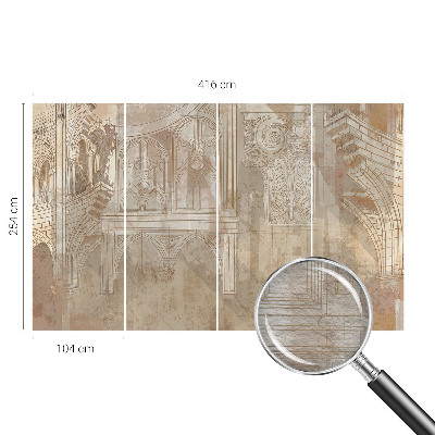 Nowoczesna fototapeta do salonu z motywem historycznych ornamentów