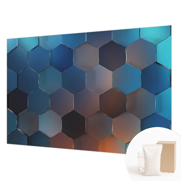 Fototapeta fizelinowa do sypialni Niebieskie heksagony