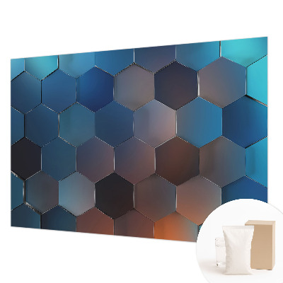 Fototapeta fizelinowa do sypialni Niebieskie heksagony