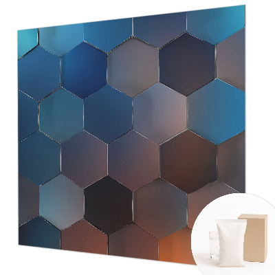 Fototapeta fizelinowa do sypialni Niebieskie heksagony