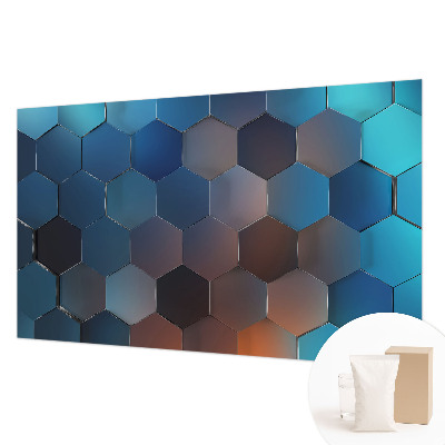 Fototapeta fizelinowa do sypialni Niebieskie heksagony