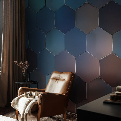 Fototapeta fizelinowa do sypialni Niebieskie heksagony