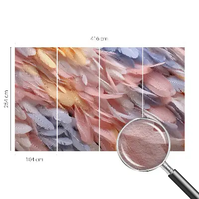 Tapeta fotograficzna fizelinowa z motywem pastelowych piór