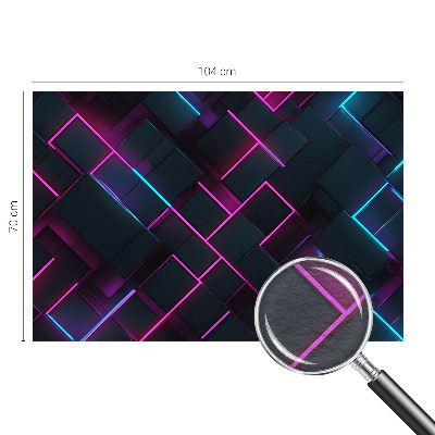 Nowoczesna fototapeta do salonu z motywem neonowej geometrii