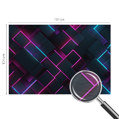 Nowoczesna fototapeta do salonu z motywem neonowej geometrii