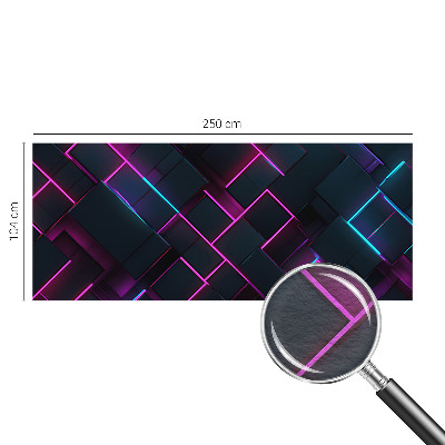 Nowoczesna fototapeta do salonu z motywem neonowej geometrii