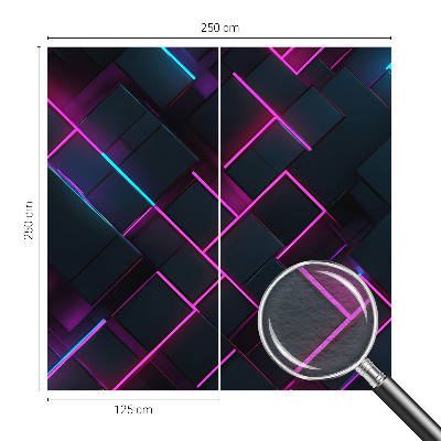 Nowoczesna fototapeta do salonu z motywem neonowej geometrii