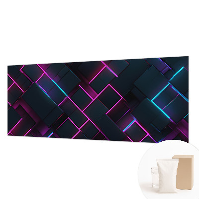 Nowoczesna fototapeta do salonu z motywem neonowej geometrii