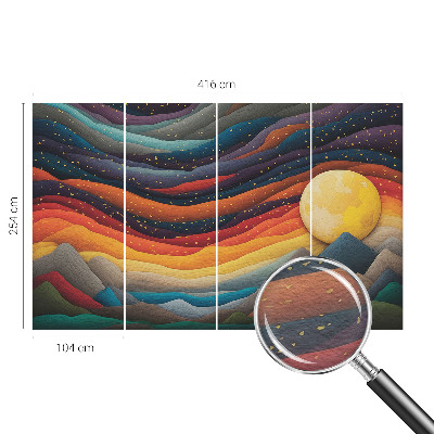 Nowoczesna fototapeta do salonu Kolorowe góry