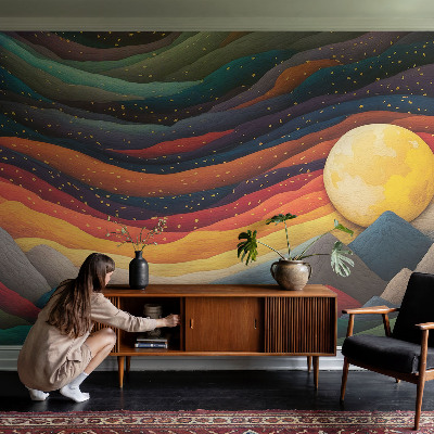 Nowoczesna fototapeta do salonu Kolorowe góry