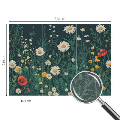 Nowoczesna fototapeta do salonu Polne kwiaty