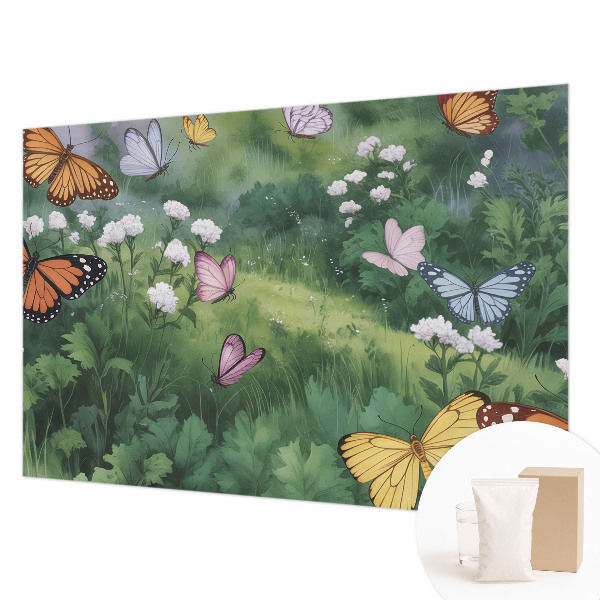 Dekoracyjna fototapeta na ścianę Motyle na łące