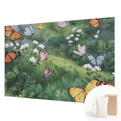 Dekoracyjna fototapeta na ścianę Motyle na łące
