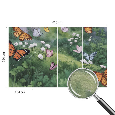 Dekoracyjna fototapeta na ścianę Motyle na łące