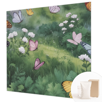 Dekoracyjna fototapeta na ścianę Motyle na łące