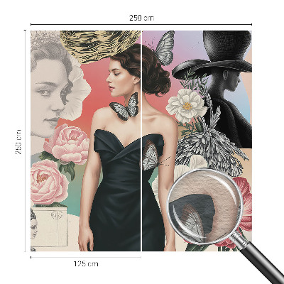 Nowoczesna fototapeta do salonu Kwiaty i portrety